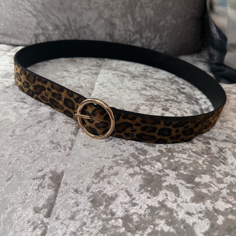 Cheetah belt fur texture with gold front